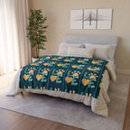 Pet Paw Love Blanket — Cozy Soft Polyester Throw for Dog & Cat Lovers