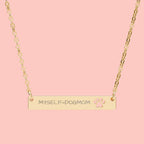 Engraved Paw Bar Necklace — Personalized Dog Mom Jewelry