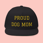 Flat Bill Cap — "Proud Dog Mom" Embroidered Trucker Hat