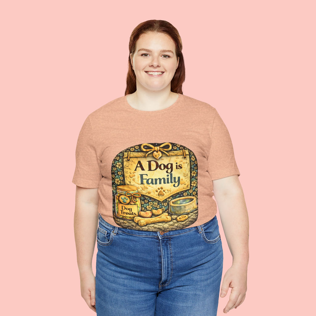 A Dog Is Family T-Shirt - Vintage Pet Lover Tee