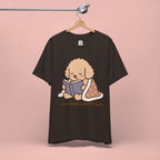 Paw Prints On My Soul T‑Shirt — Cute Reading Puppy Graphic Tee
