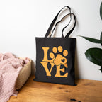 Love Paw Tote Bag — Cute Pet Lover Canvas Tote (LOVE with Paw Print)