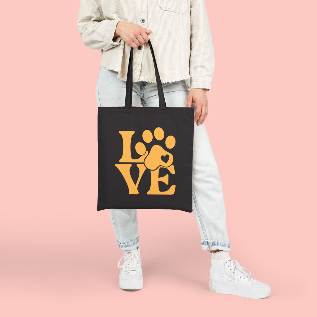 Love Paw Tote Bag — Cute Pet Lover Canvas Tote (LOVE with Paw Print)