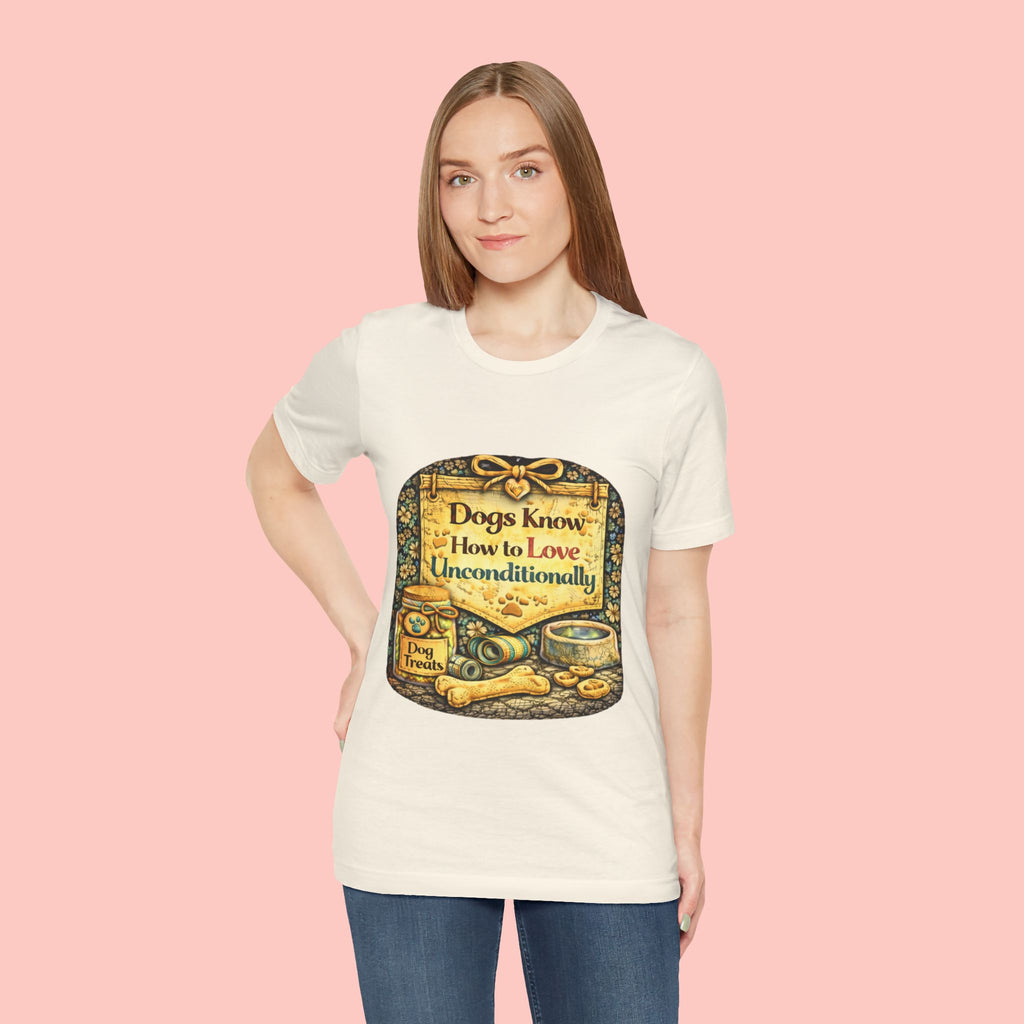 Dog Lovers T‑Shirt – "Dogs Know How to Love Unconditionally" Vintage Design
