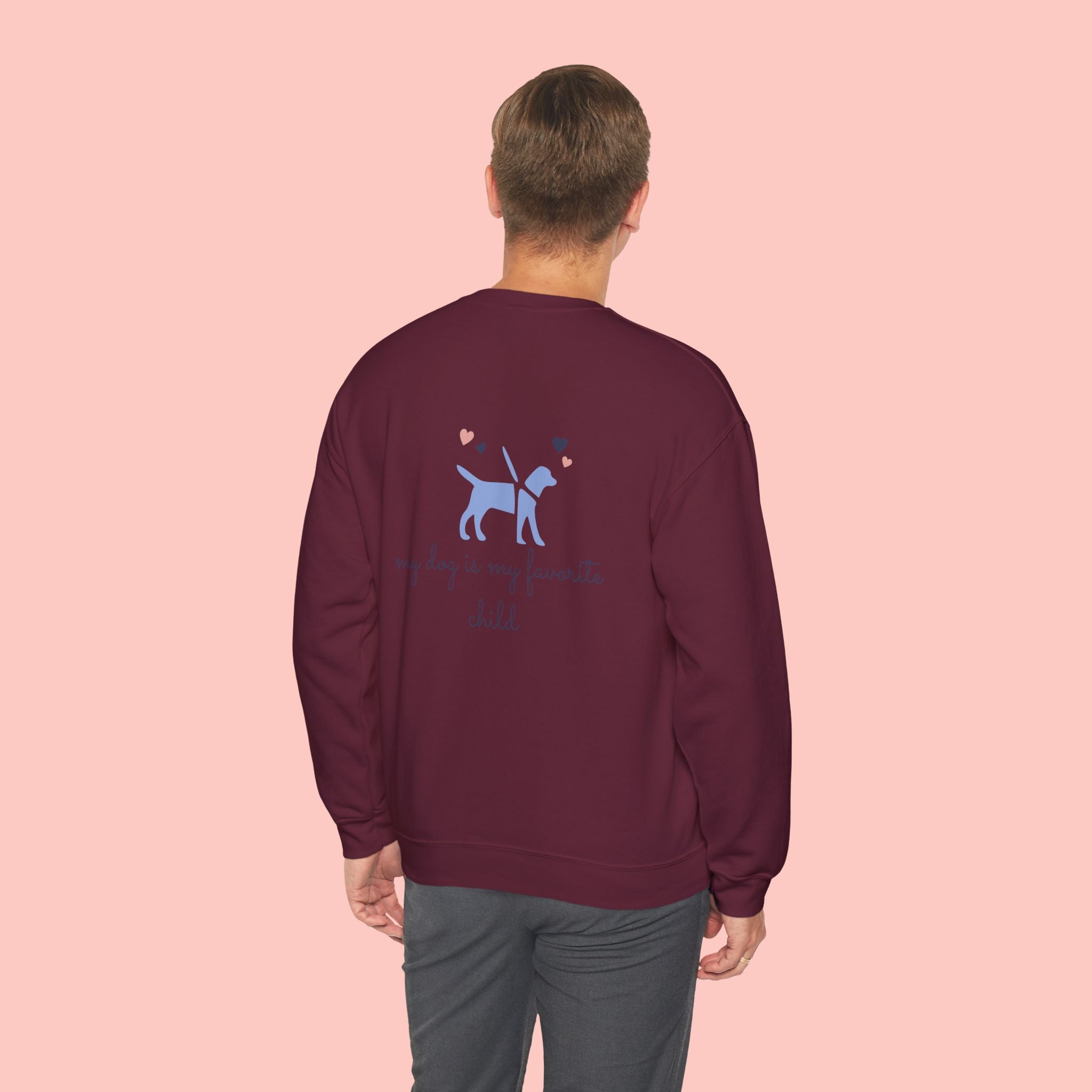 Dog Mom Crewneck Sweatshirt — "My Dog Is My Favorite Child" Graphic