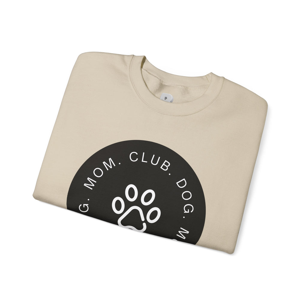 Dog Mom Club Crewneck Sweatshirt — Paw Print Graphic Pullover for Pet Moms