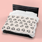 Paw Heart Velveteen Plush Blanket — Soft Cozy Pet Lover Throw