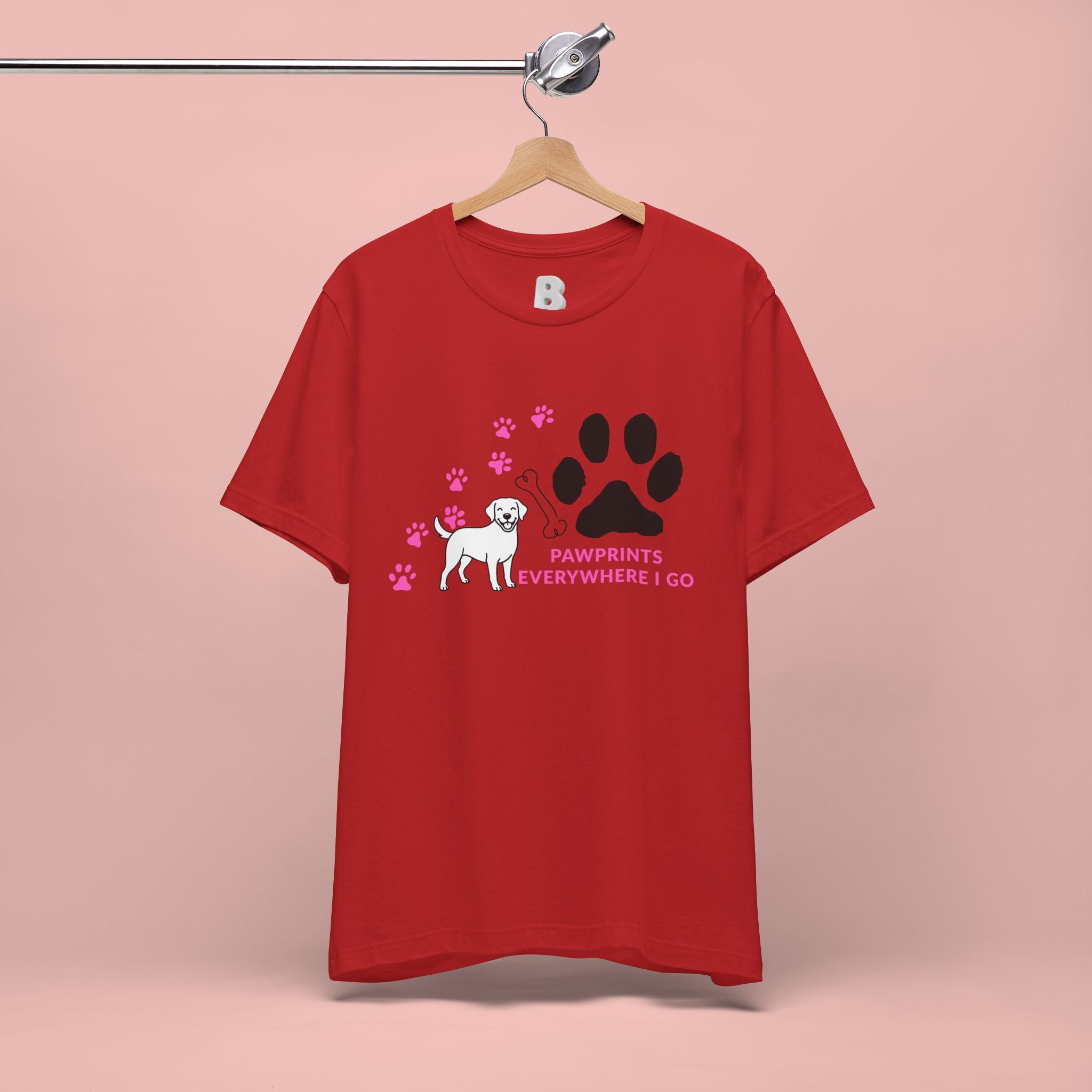 Dog Pawprint T-Shirt — "Pawprints Everywhere I Go" Cute Pet Lover Tee