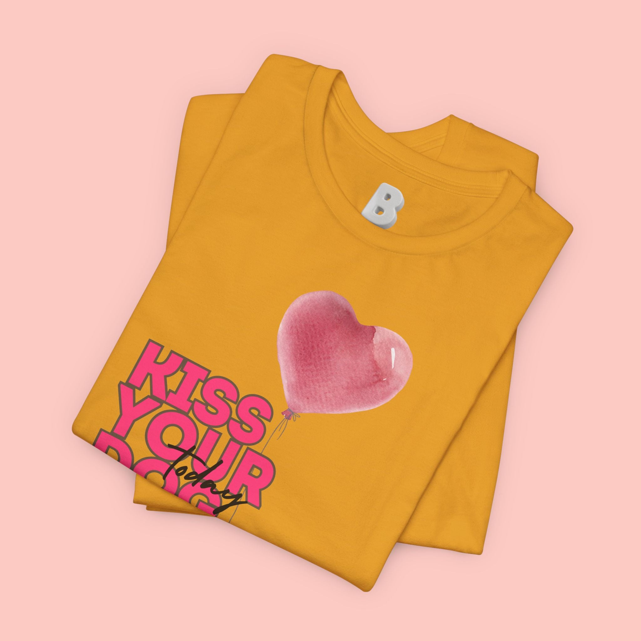 Kiss Your Dog T-Shirt — Cute Corgi with Heart Balloon Pet Lover Tee