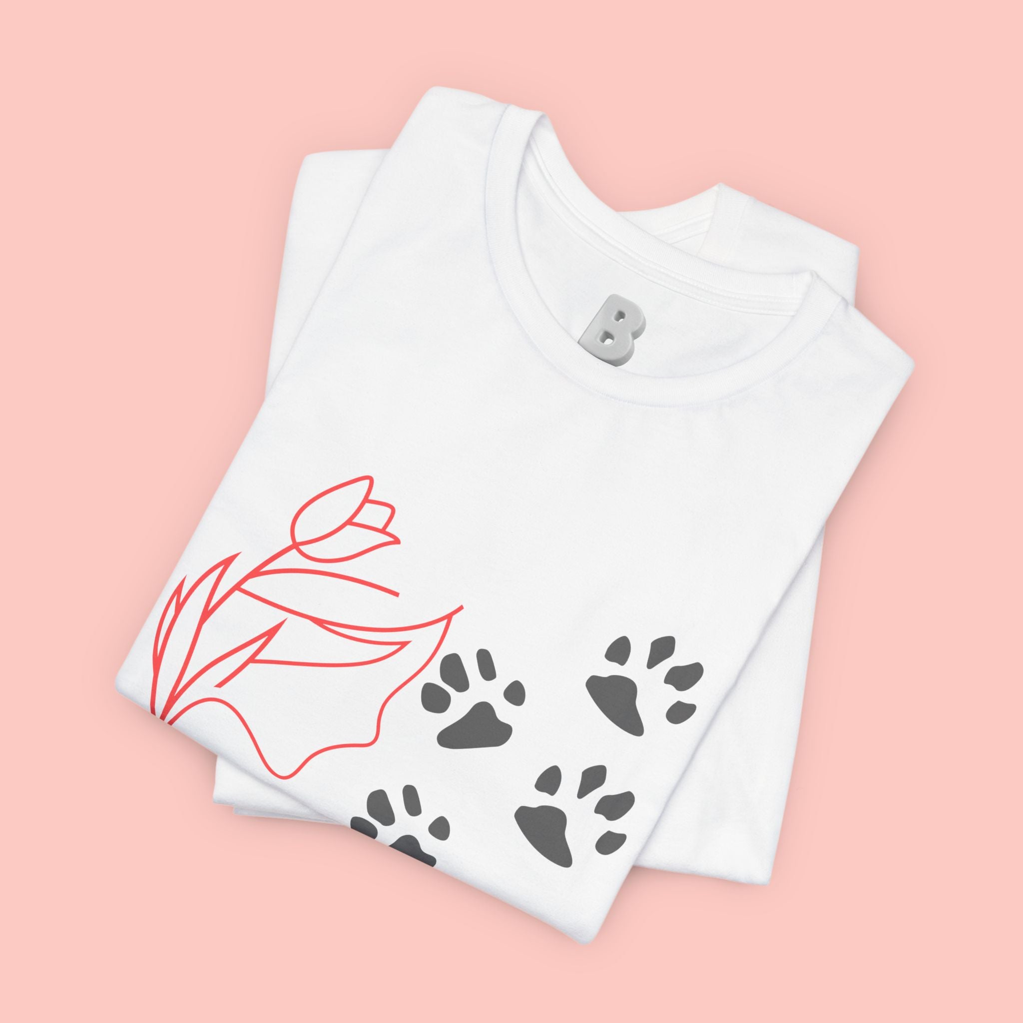 Dog Cuddle Tee – "Would Rather Cuddle My Dog" Paw Print Floral T-Shirt