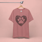 Fingerprint Heart Paw T-Shirt — Dog Paw Love Tee