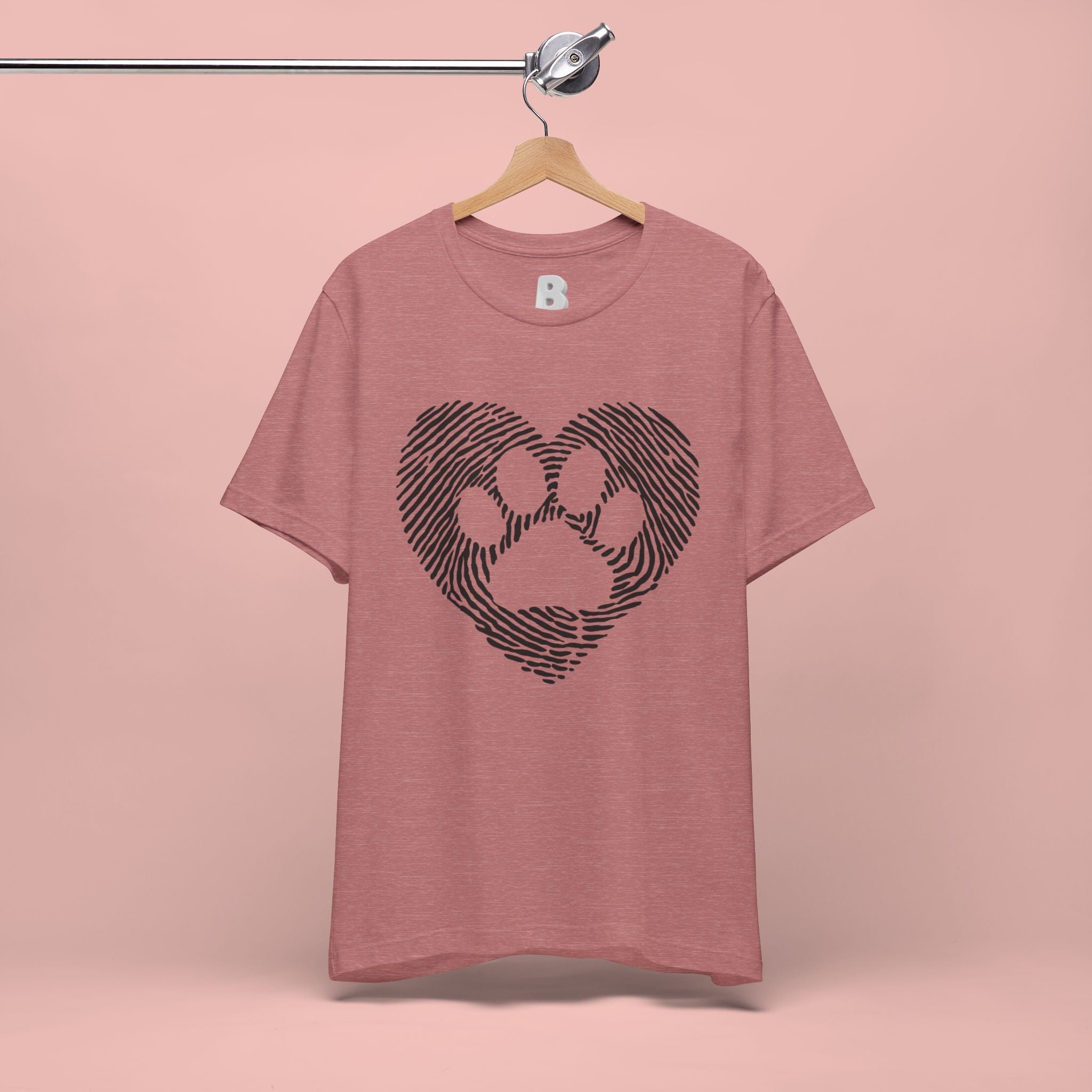 Fingerprint Heart Paw T-Shirt — Dog Paw Love Tee