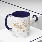 I Love Dogs Accent Coffee Mug — Gold Leaf Dog Lover Ceramic Mug (11oz & 15oz)