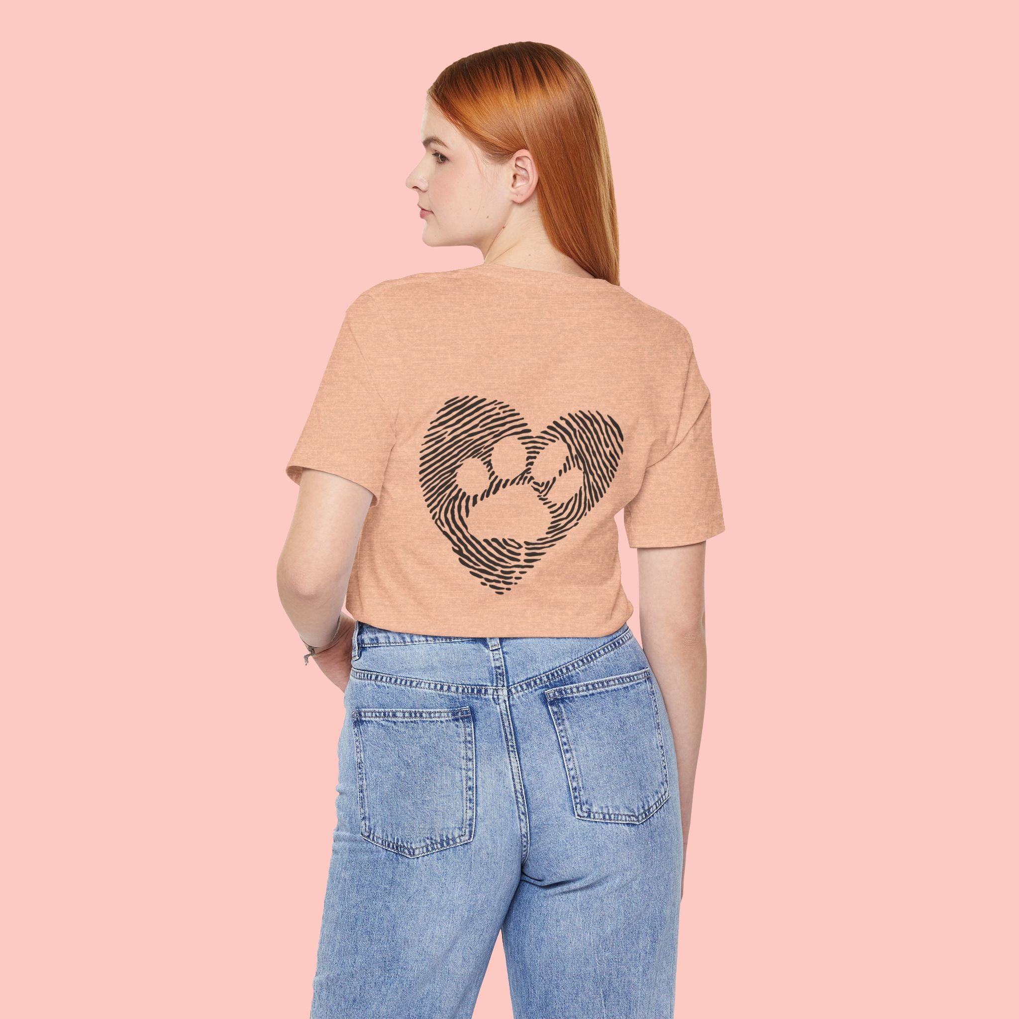 T-Shirt — Heart Pawprint Fingerprint Design (Pet Lover Gift)