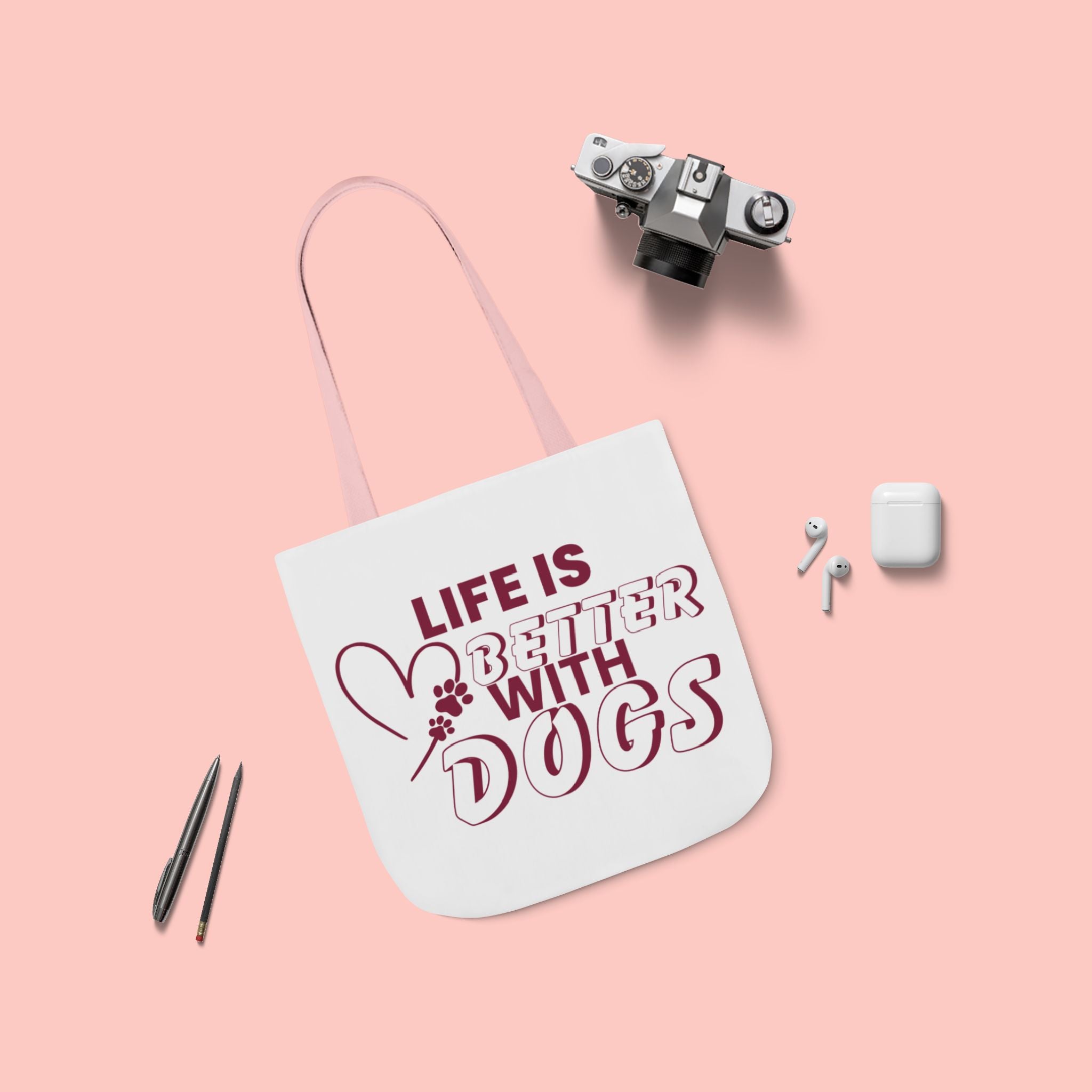 Life Is Better With Dogs Canvas Tote Bag