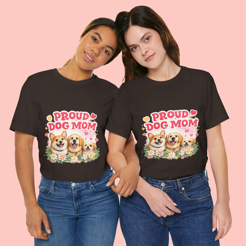 Proud Dog Mom T-Shirt — Cute Corgi & Golden Retriever Floral Tee for Pet Lovers