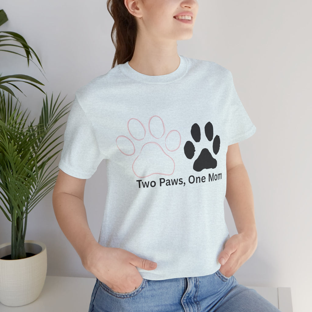 Two Paws, One Mom T-Shirt – Cute Dog Mom Paw Print Tee
