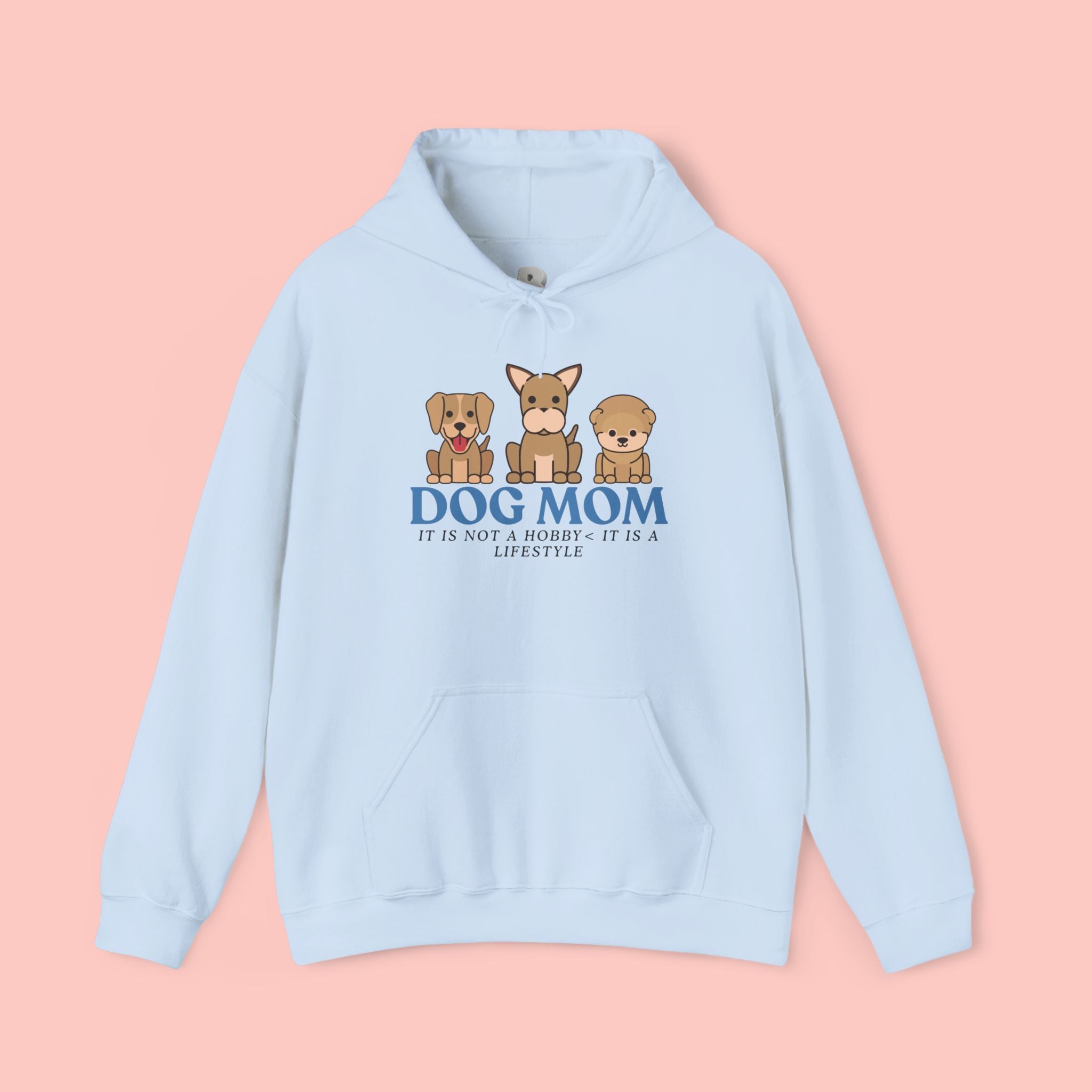 Dog Mom Hoodie — Cute Puppy Trio 'Dog Mom' Graphic Sweatshirt