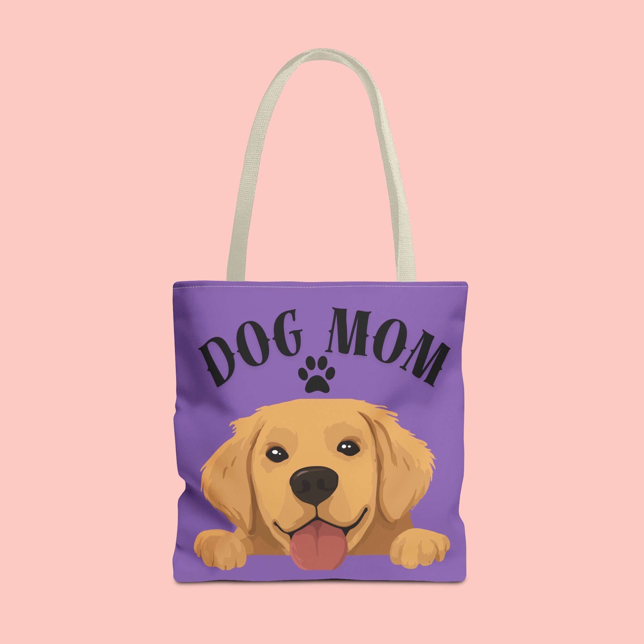 Dog Mom Tote Bag — Cute Golden Retriever Paw Print All-Over-Print Tote