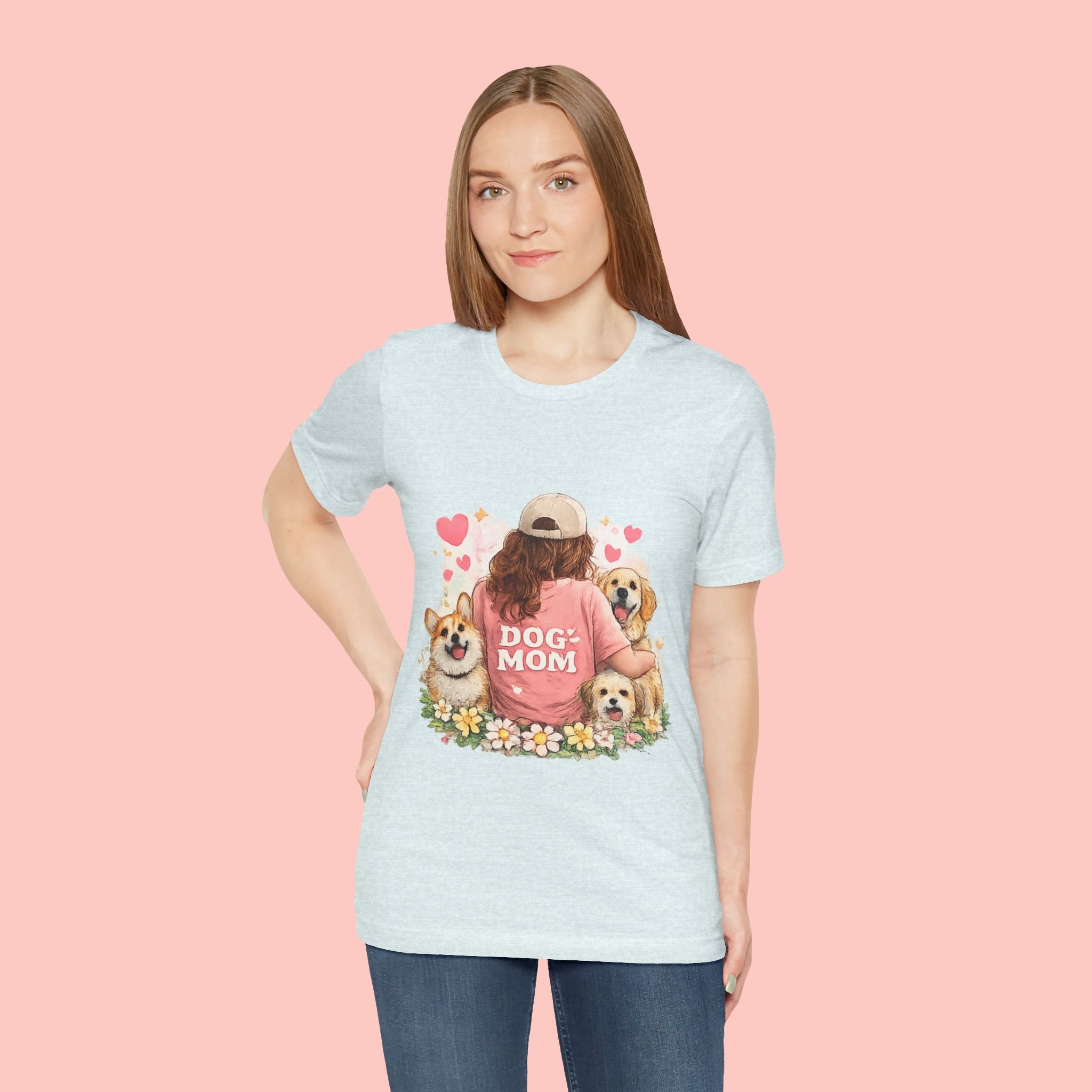 Dog Mom T-Shirt - Cute Woman with Dogs Graphic Tee