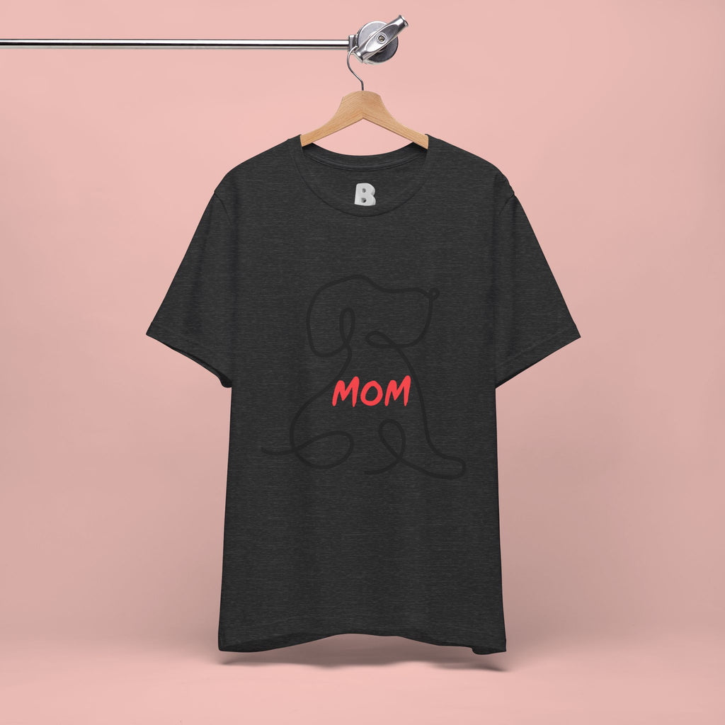 Mom Dog T-Shirt — Minimal Line Art Puppy Tee for Dog Moms, Mother's Day Gift