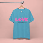 Love Dog Mom T-Shirt — Pink Paw Graphic Tee