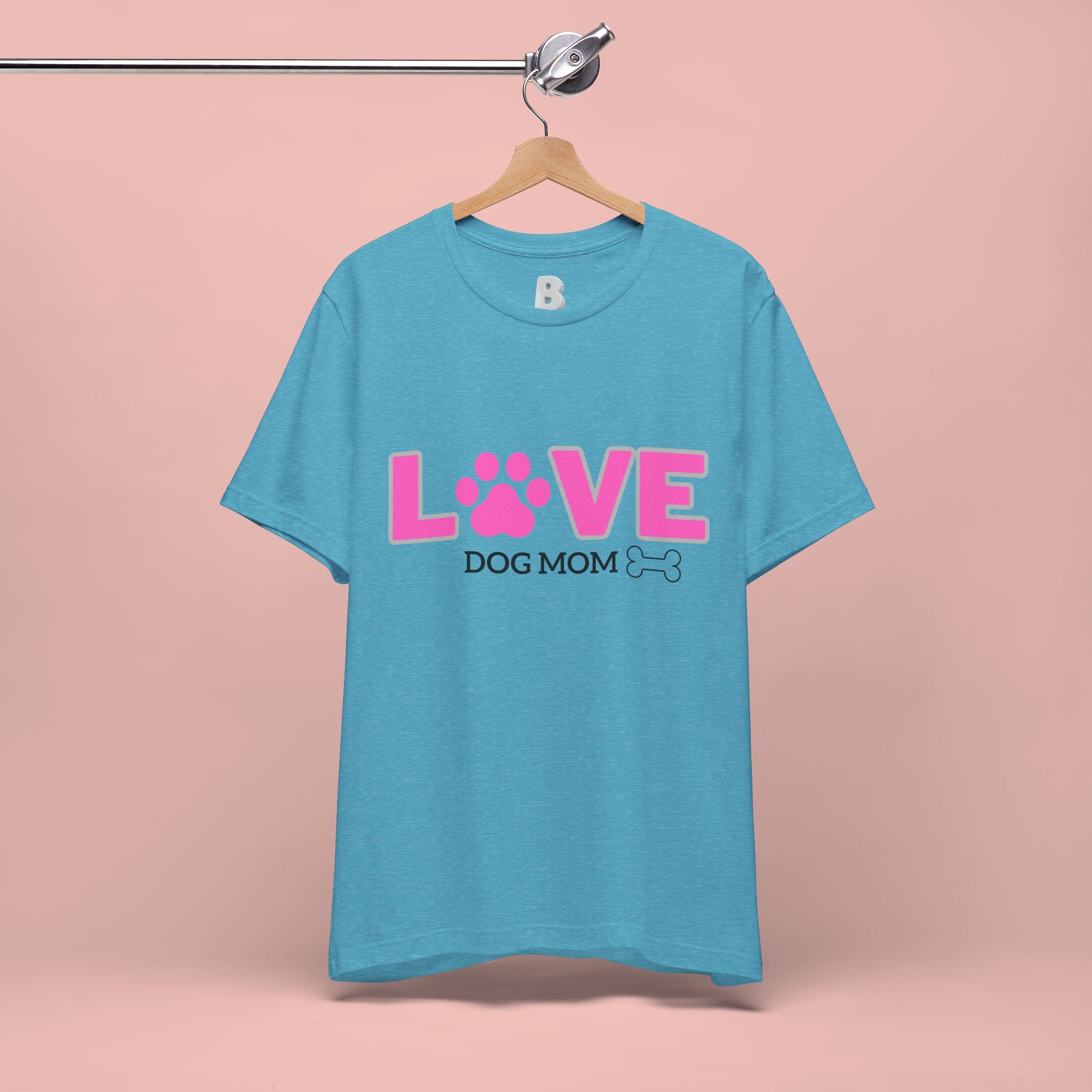 Love Dog Mom T-Shirt — Pink Paw Graphic Tee