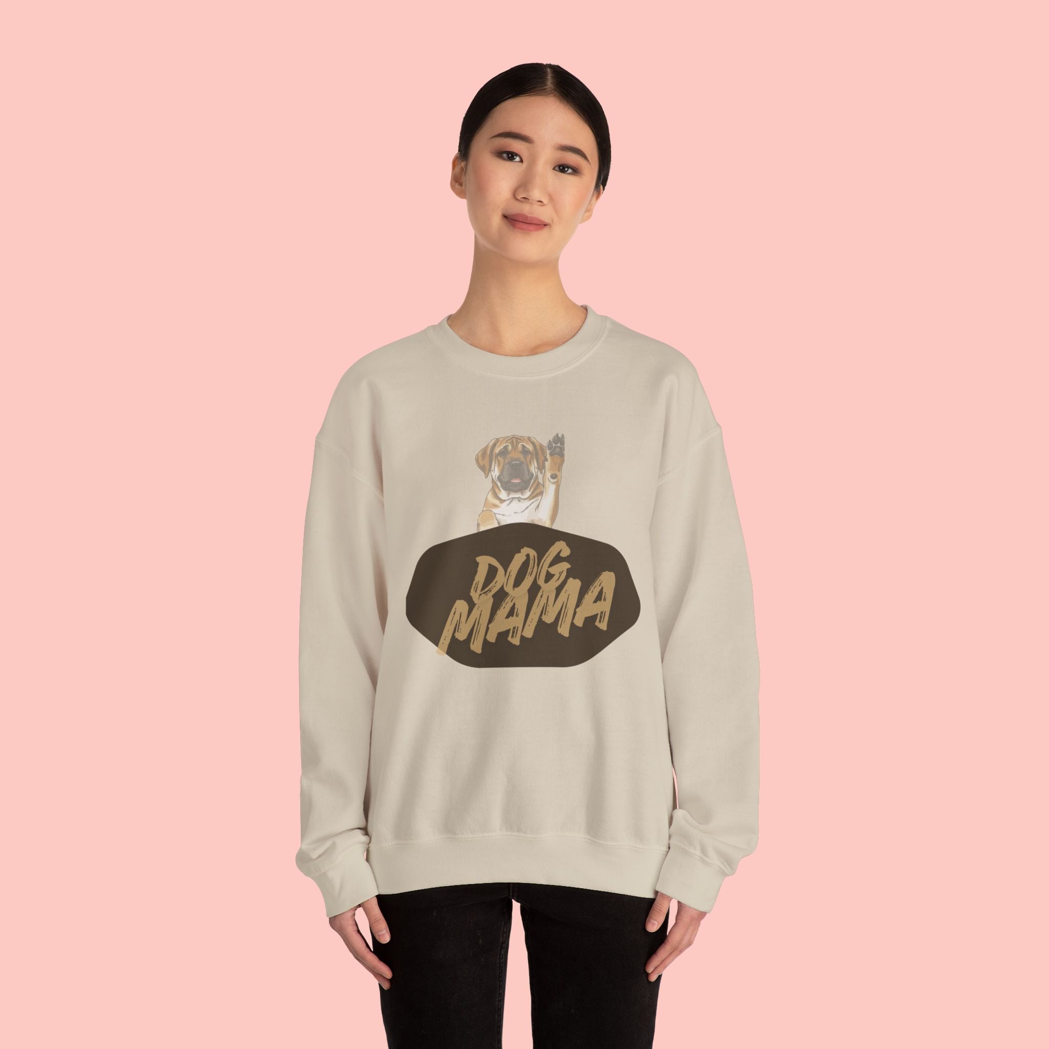 Dog Mama Crewneck Sweatshirt — Cute Puppy Graphic Pullover for Dog Lovers