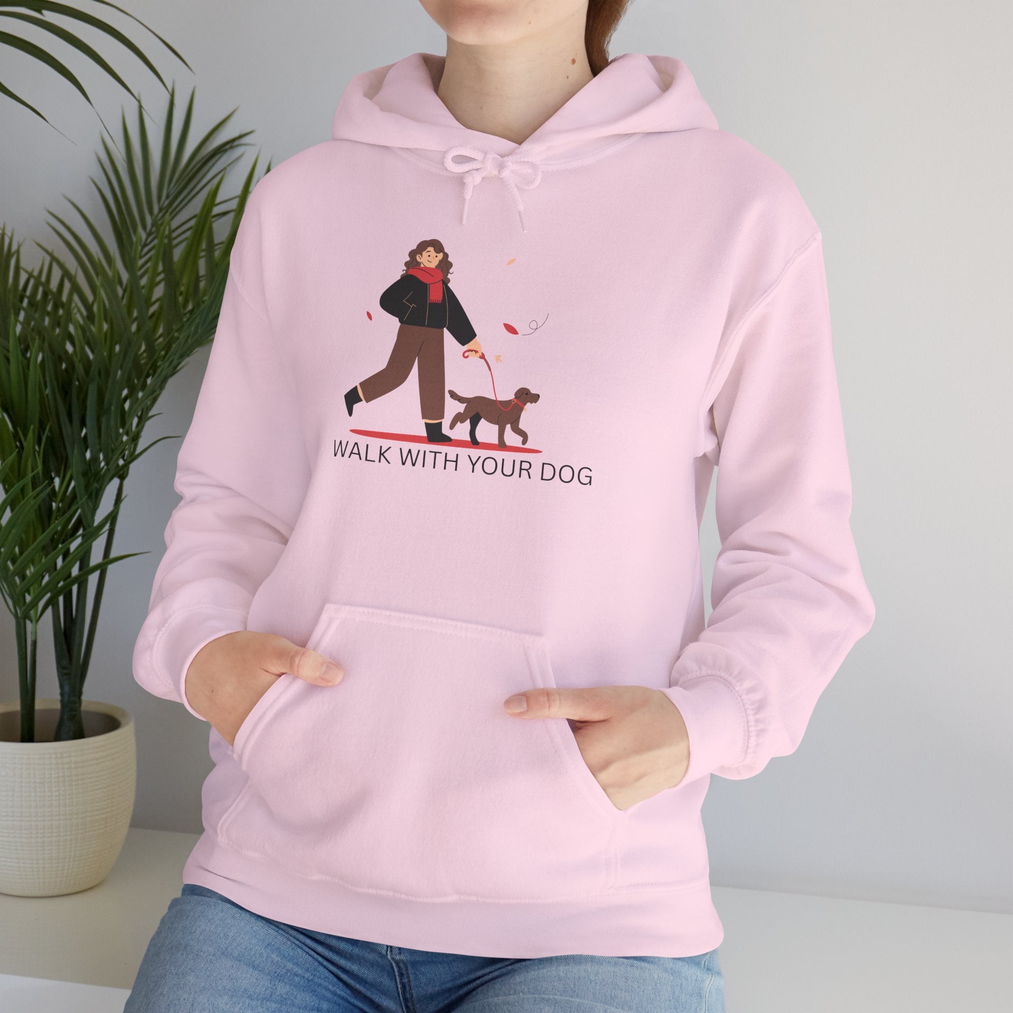 Dog Walk Hoodie — "Walk With Your Dog" Cozy Pet Lover Sweatshirt