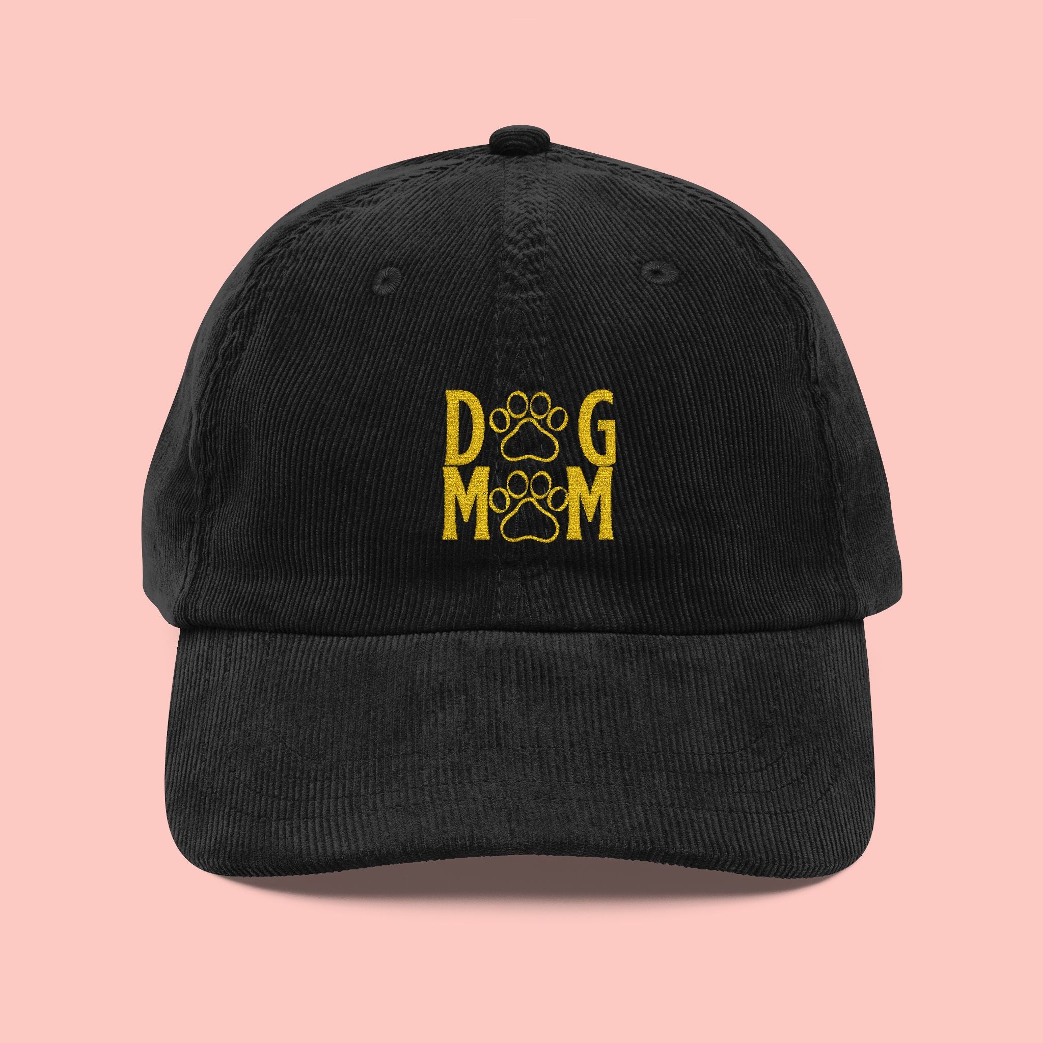 Corduroy Dog Mom Embroidered Cap — Vintage Pet Lover Baseball Hat