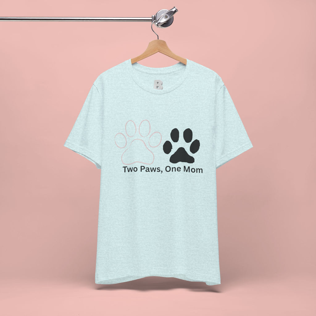 Two Paws, One Mom T-Shirt – Cute Dog Mom Paw Print Tee