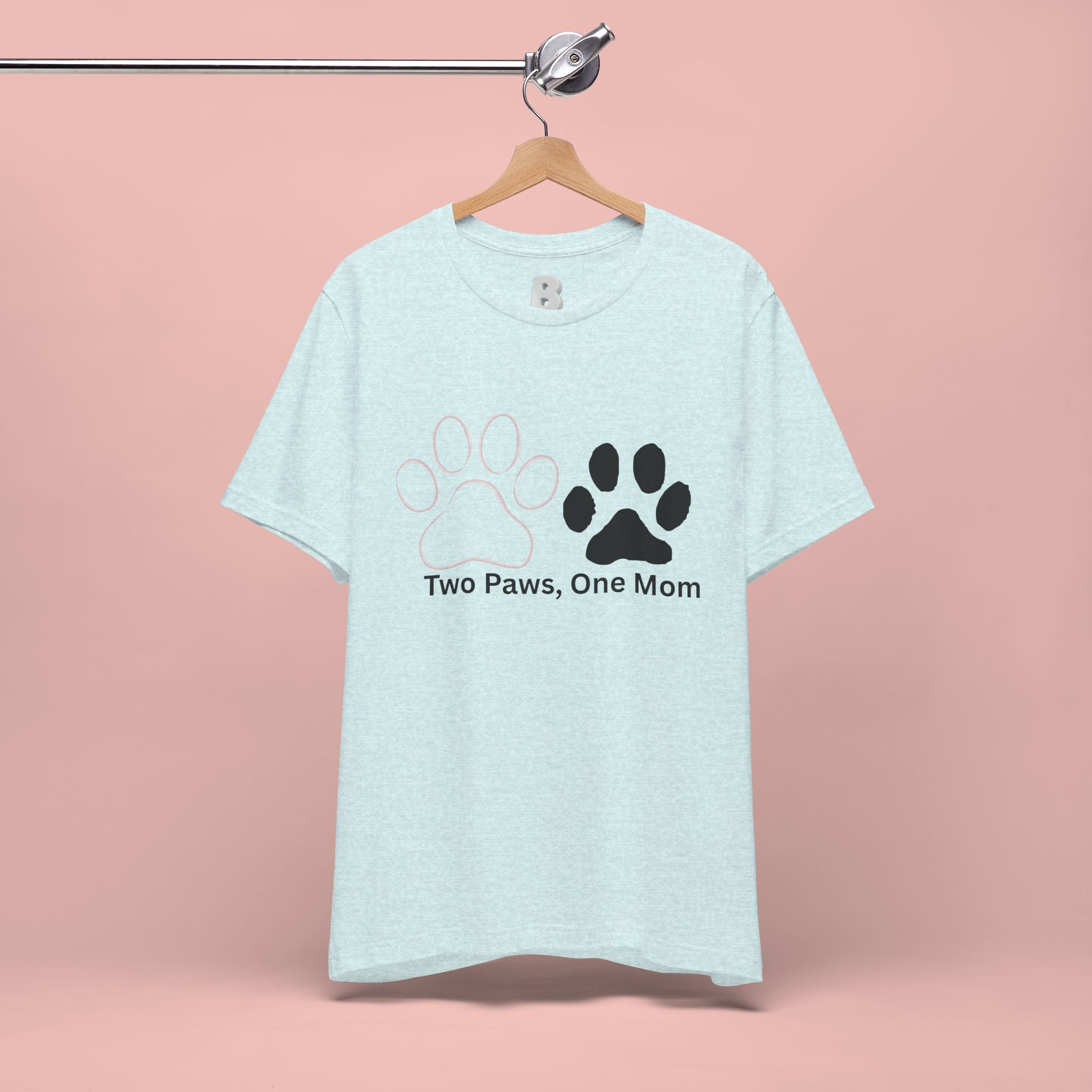 Two Paws, One Mom T-Shirt – Cute Dog Mom Paw Print Tee
