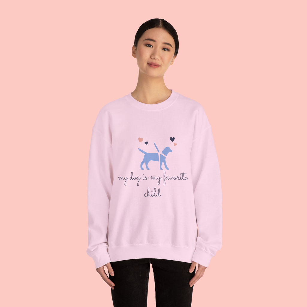 Dog Lover Crewneck Sweatshirt - "My Dog Is My Favorite Child" Graphic