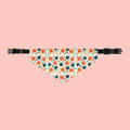 Floral Dot Pet Bandana Collar - Orange & Teal Flower Print