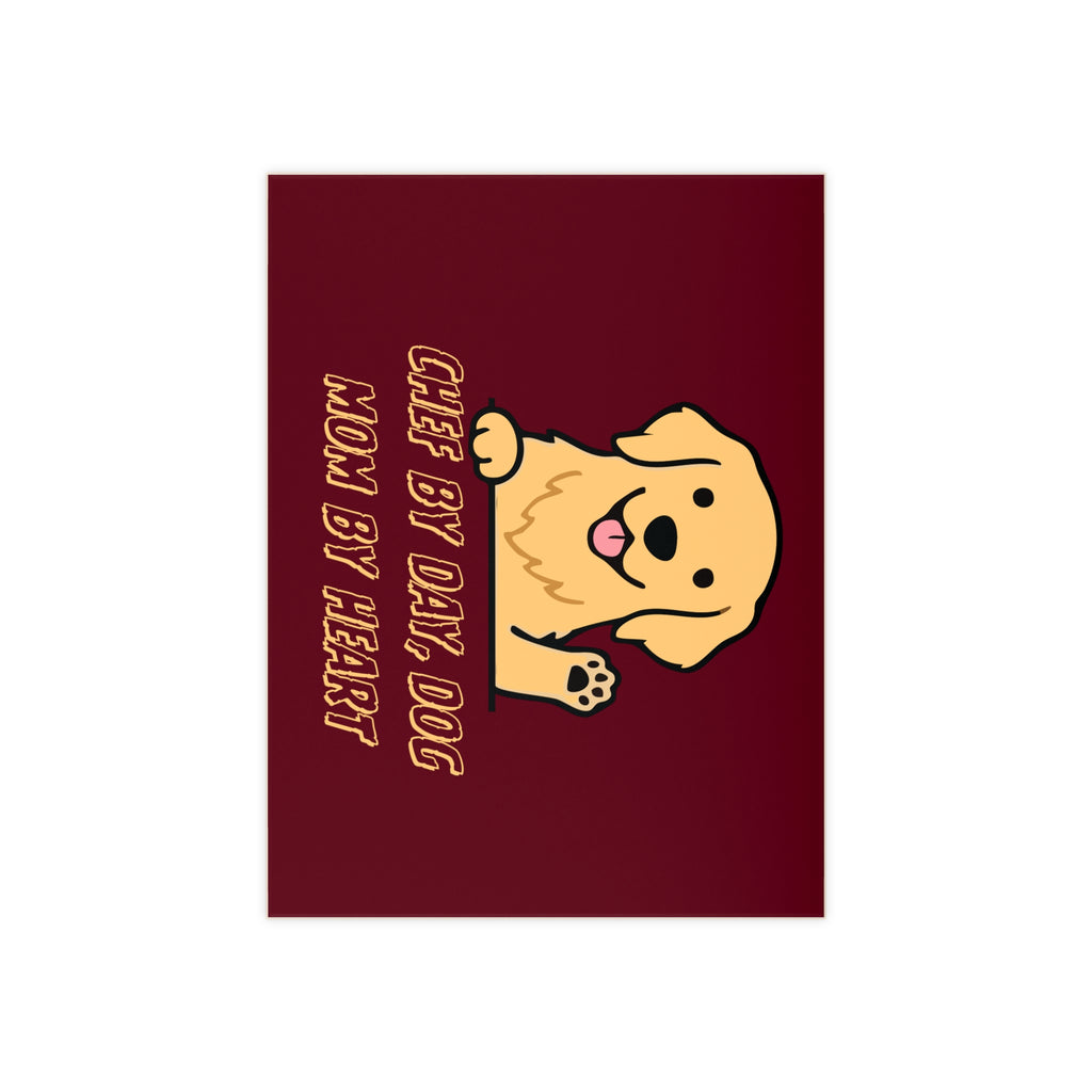 Ceramic Photo Tile — "Chef by Day, Dog Mom by Heart" Cute Golden Retriever Gift