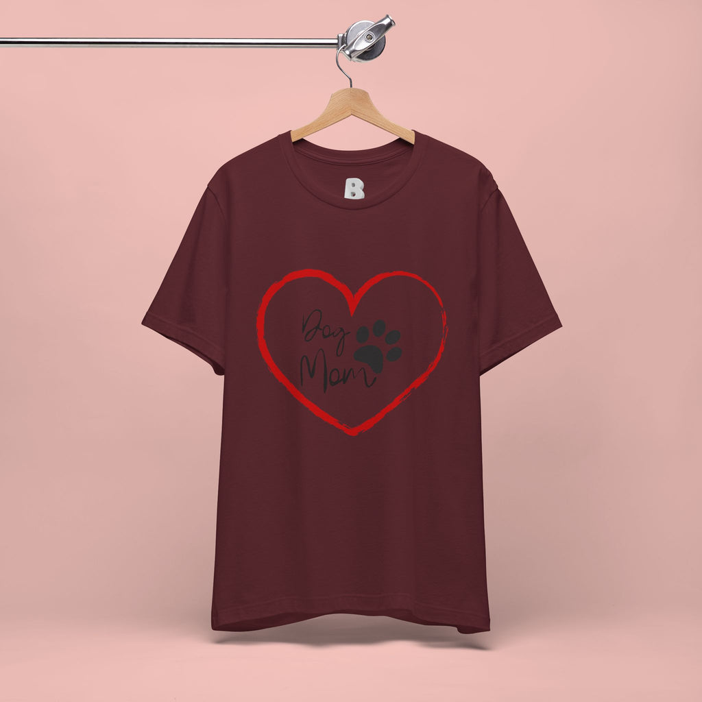 Dog Mom Heart Paw T‑Shirt