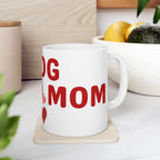 Dog Mom Ceramic Mug – Heart & Paw Print Coffee Cup (11oz/15oz)