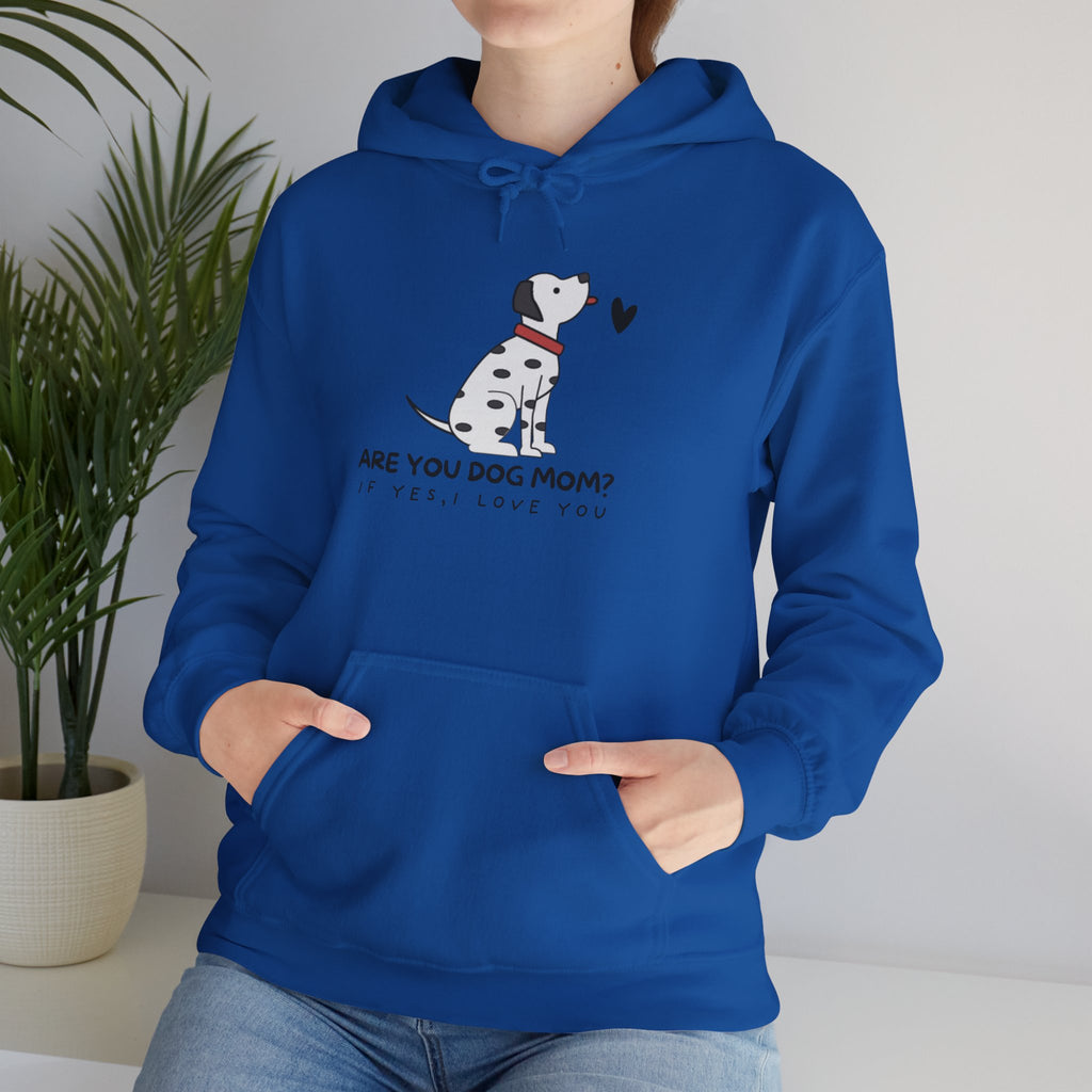 Dog Mom Hoodie — 'Are You Dog Mom?' Cute Dalmatian Graphic Pullover