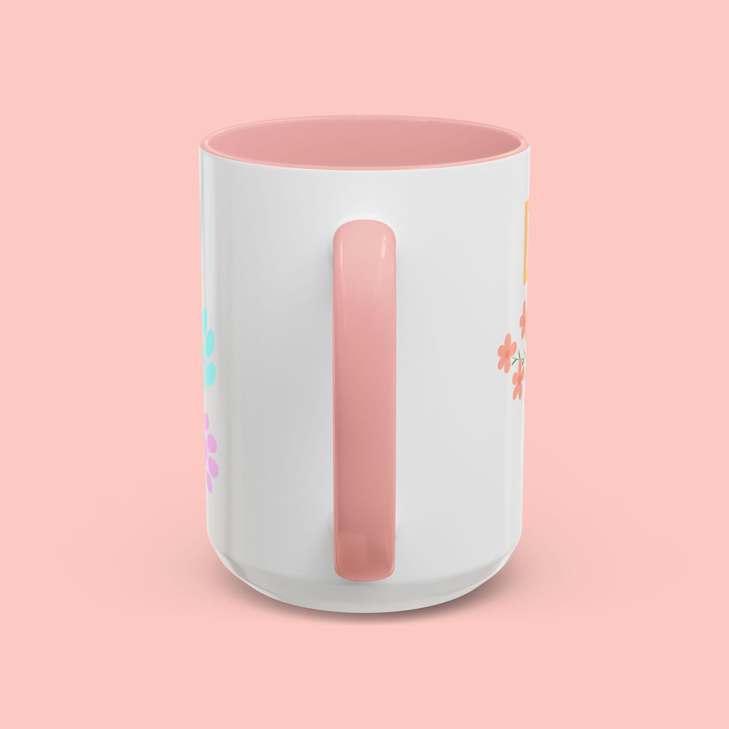 Dog Mom Club Accent Coffee Mug – Colorful Paw Print 11/15oz