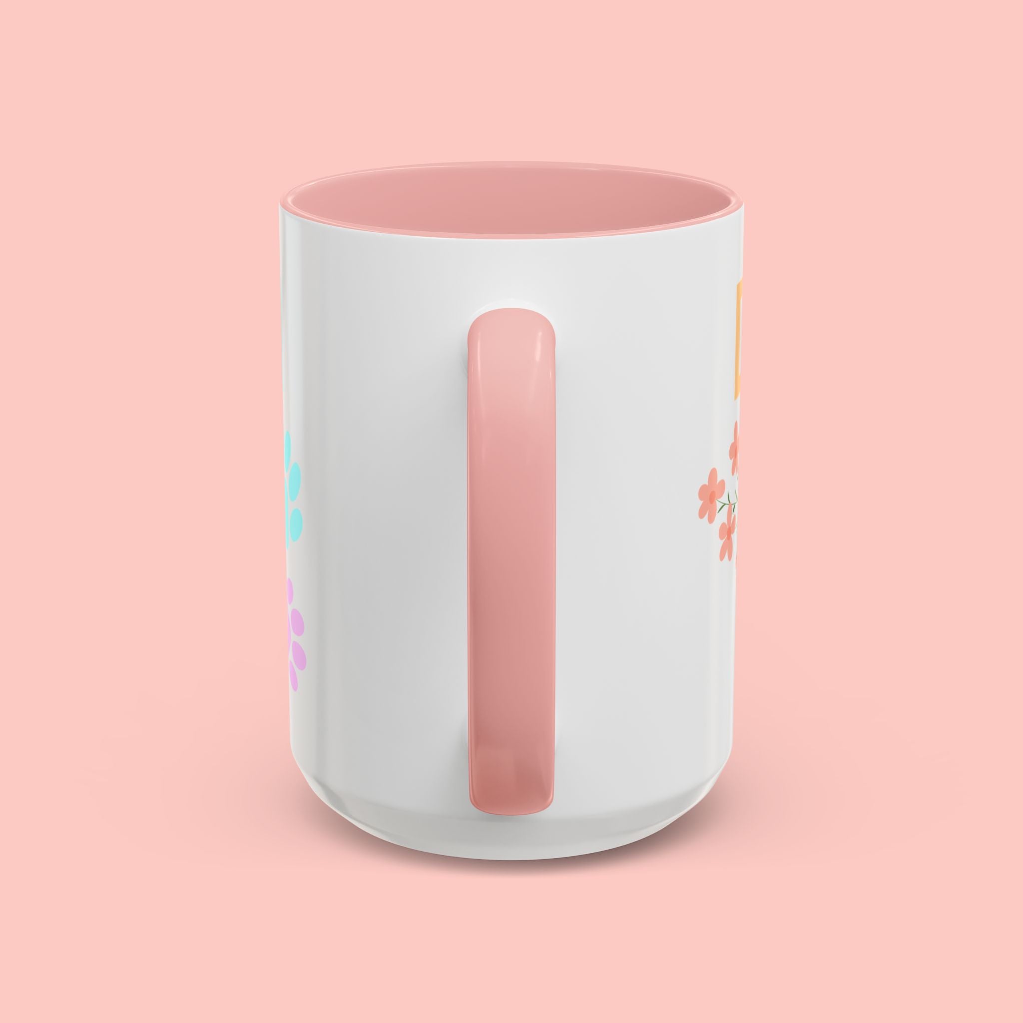 Dog Mom Club Accent Coffee Mug – Colorful Paw Print 11/15oz
