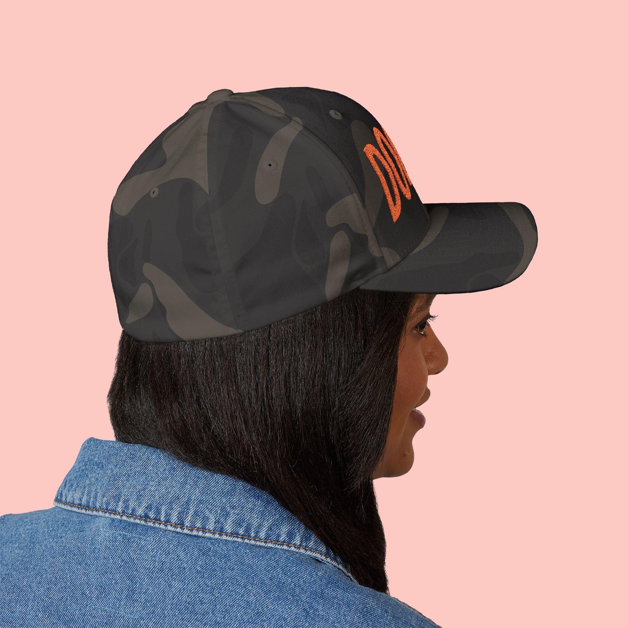 Dog Mom Embroidered Cap – White Structured Baseball Hat