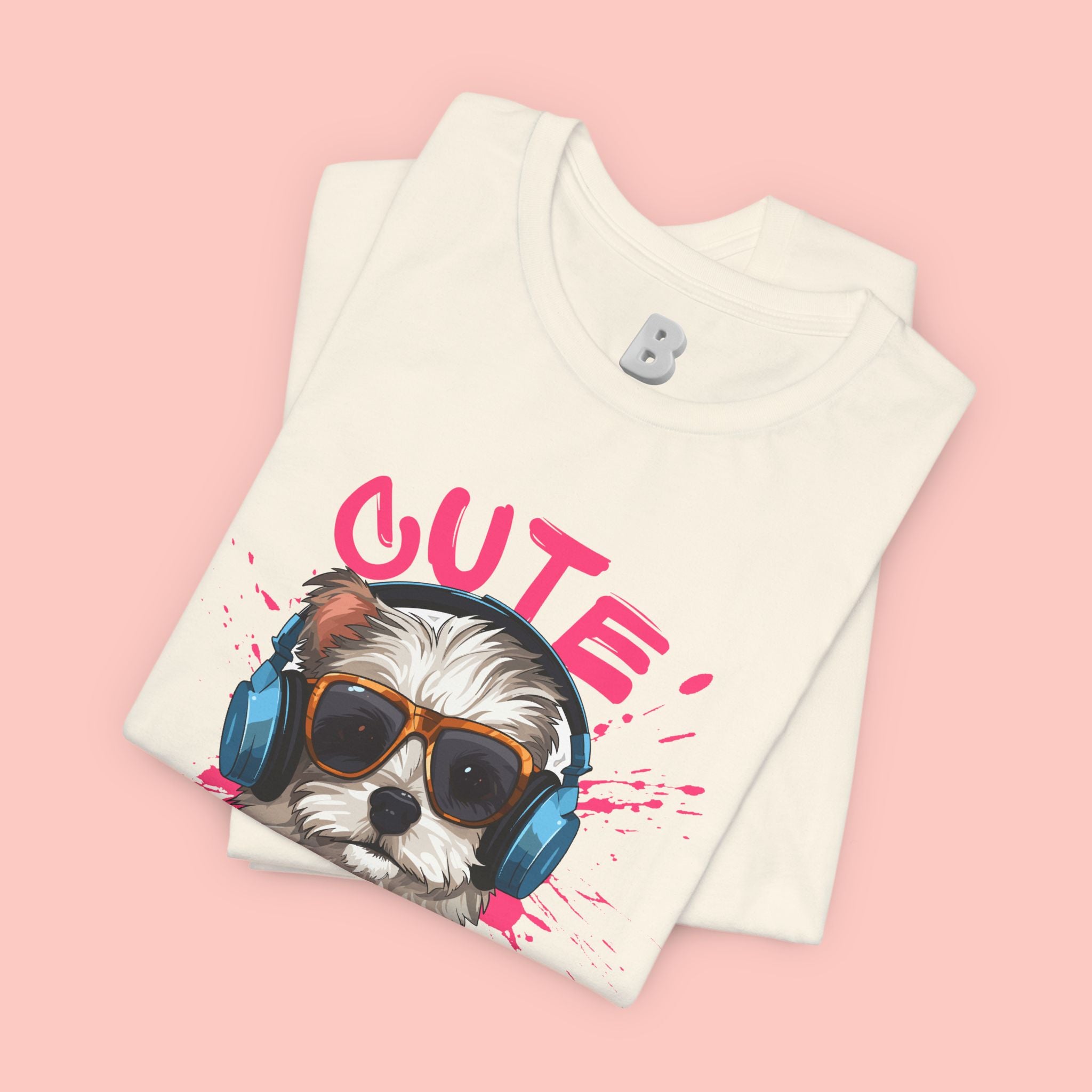 Cute Dog Tee — Headphones Puppy Graphic T-Shirt