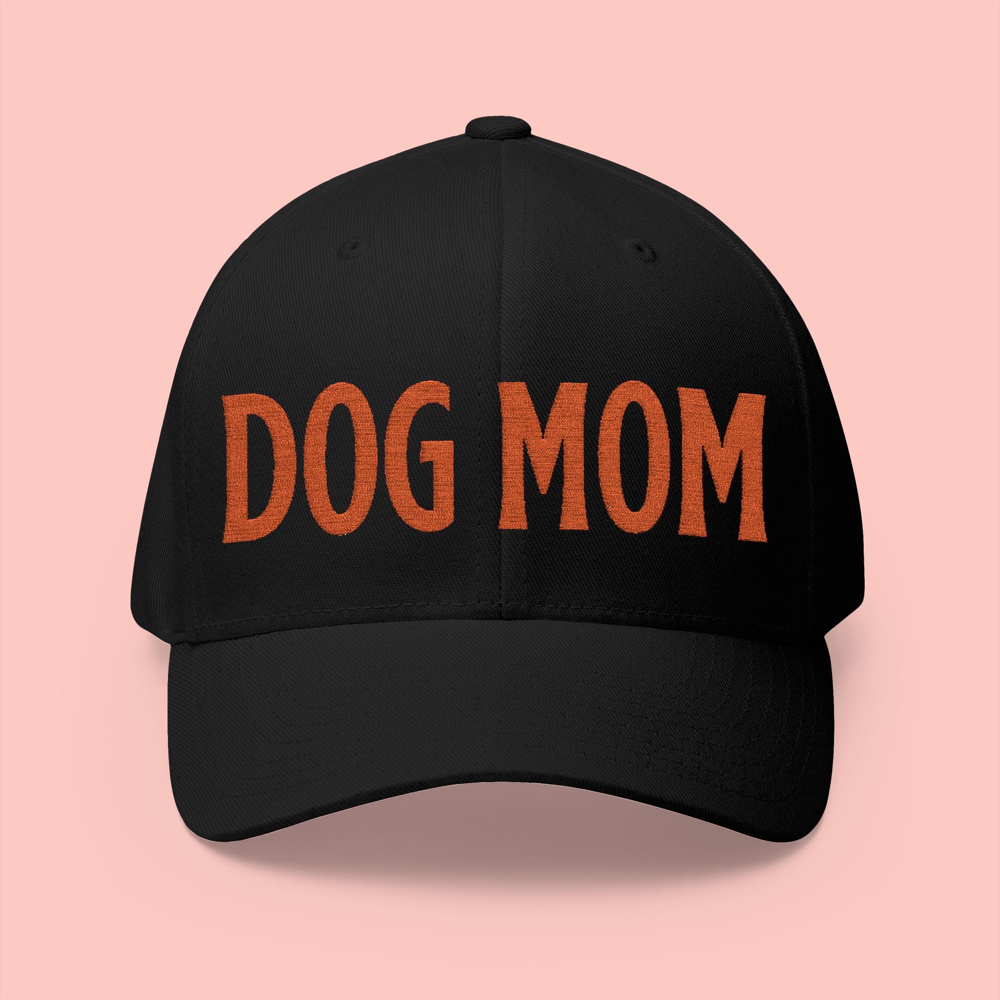 Dog Mom Embroidered Cap – White Structured Baseball Hat