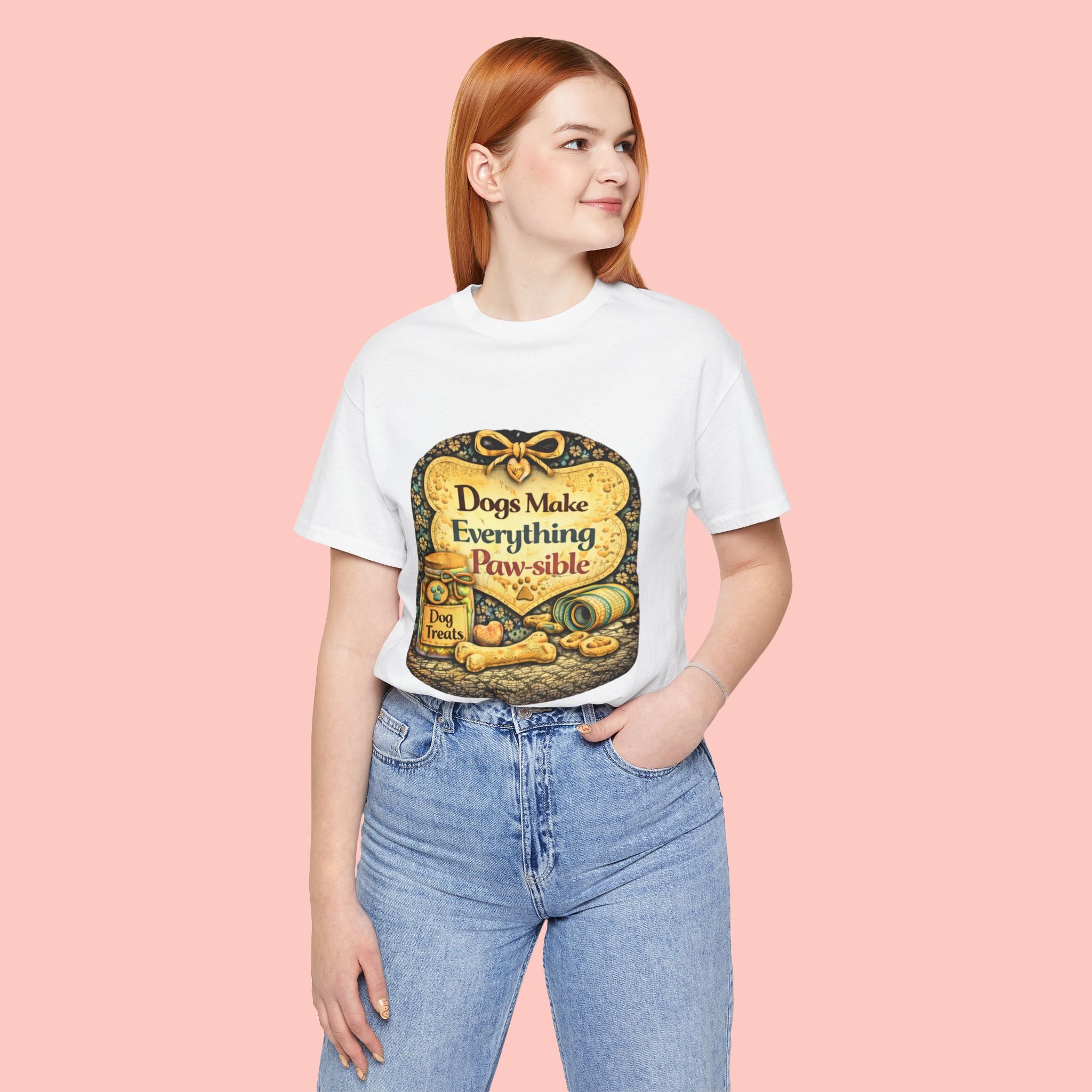 Dog Lover T‑Shirt – "Dogs Make Everything Paw‑sible" Vintage Pet Rescue Tee