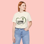 Dog Mom Love T-Shirt — "LOVE Proud Dog Mom" Heart Paw Tee