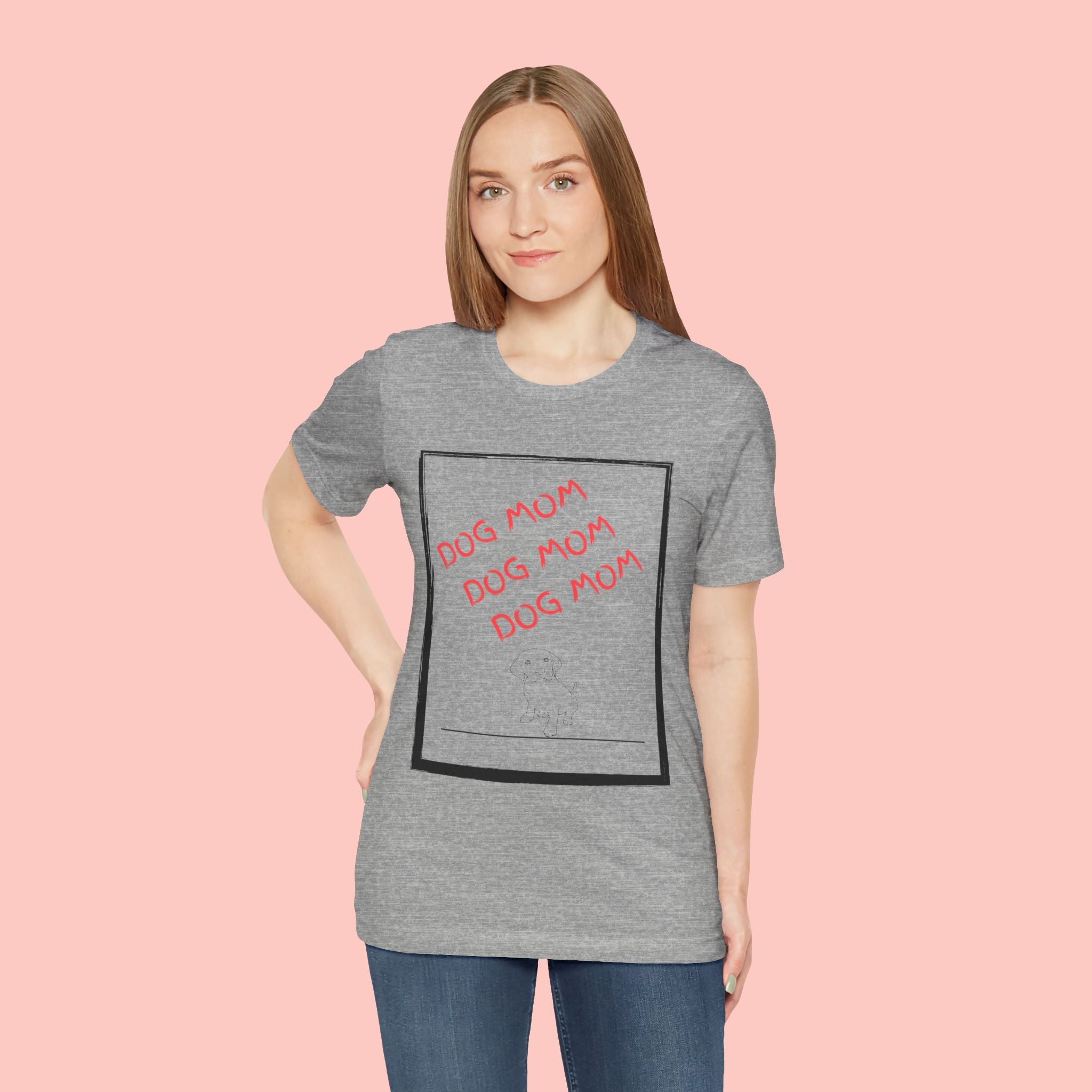 Dog Mom Graphic Tee — 'Dog Mom Dog Mom Dog Mom' Casual Pet Lover T-Shirt