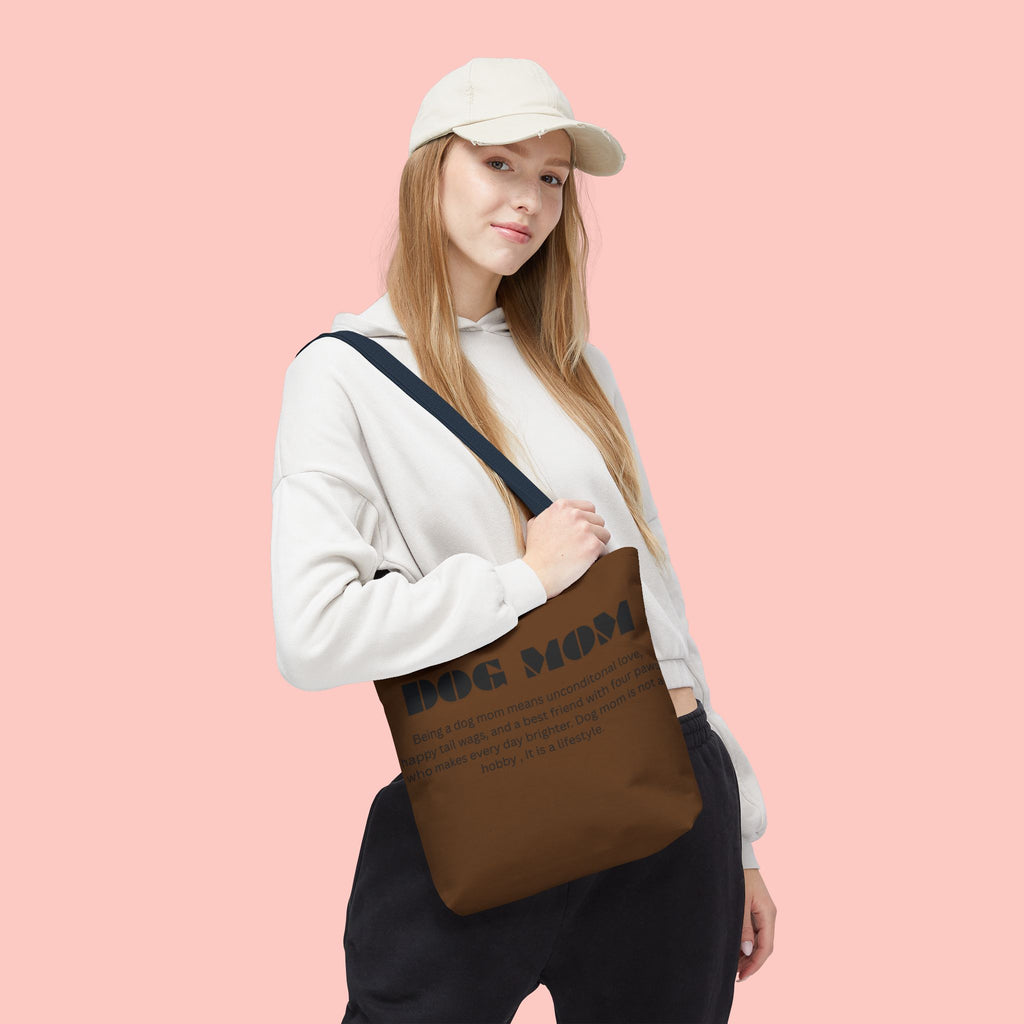 Dog Mom Tote Bag - 'Dog Mom' Printed Canvas Carryall, Gift for Dog Lovers