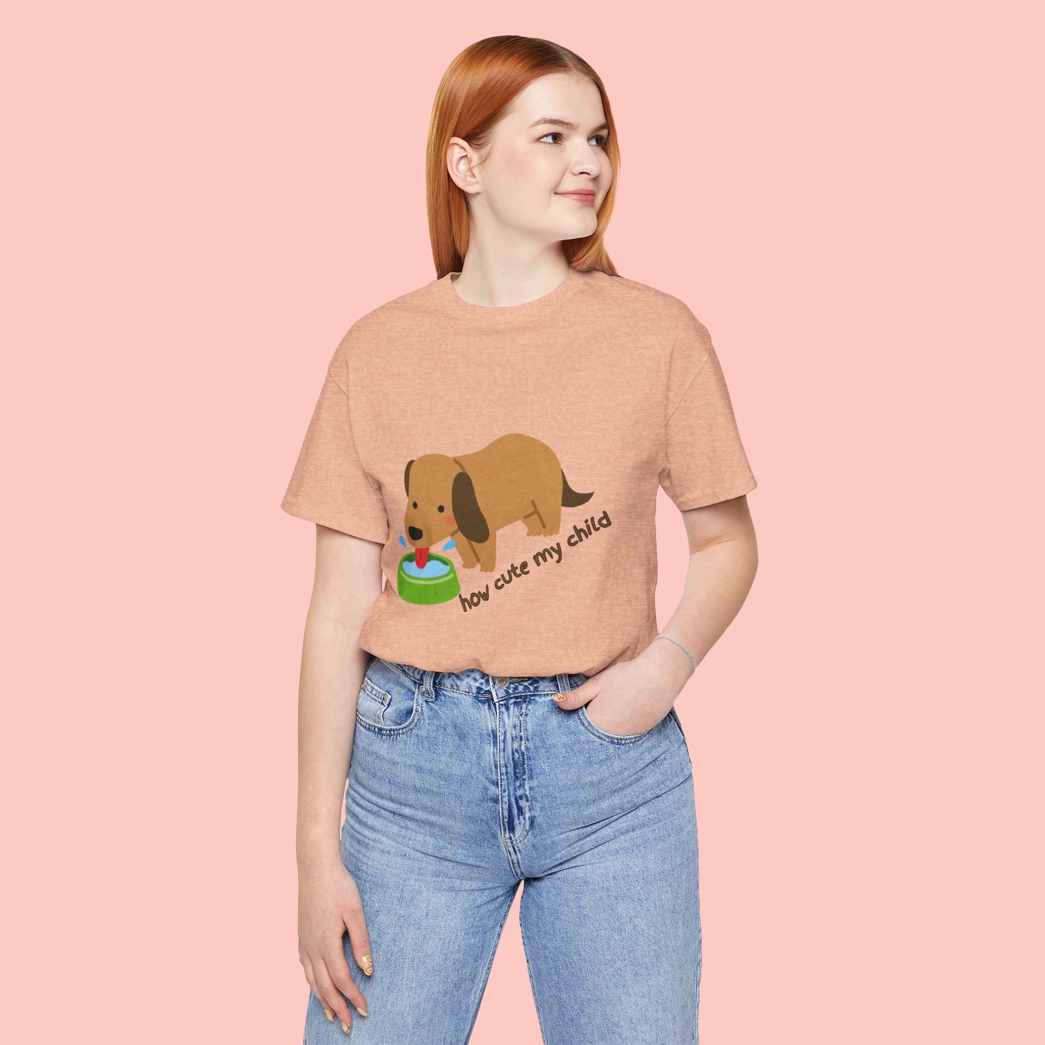Dog T-Shirt — Cute Dachshund "how cute my child" Graphic Tee