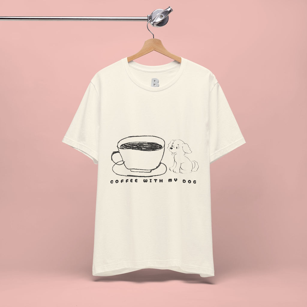 Coffee With My Dog T‑Shirt — Cute Minimalist Dog & Coffee Tee