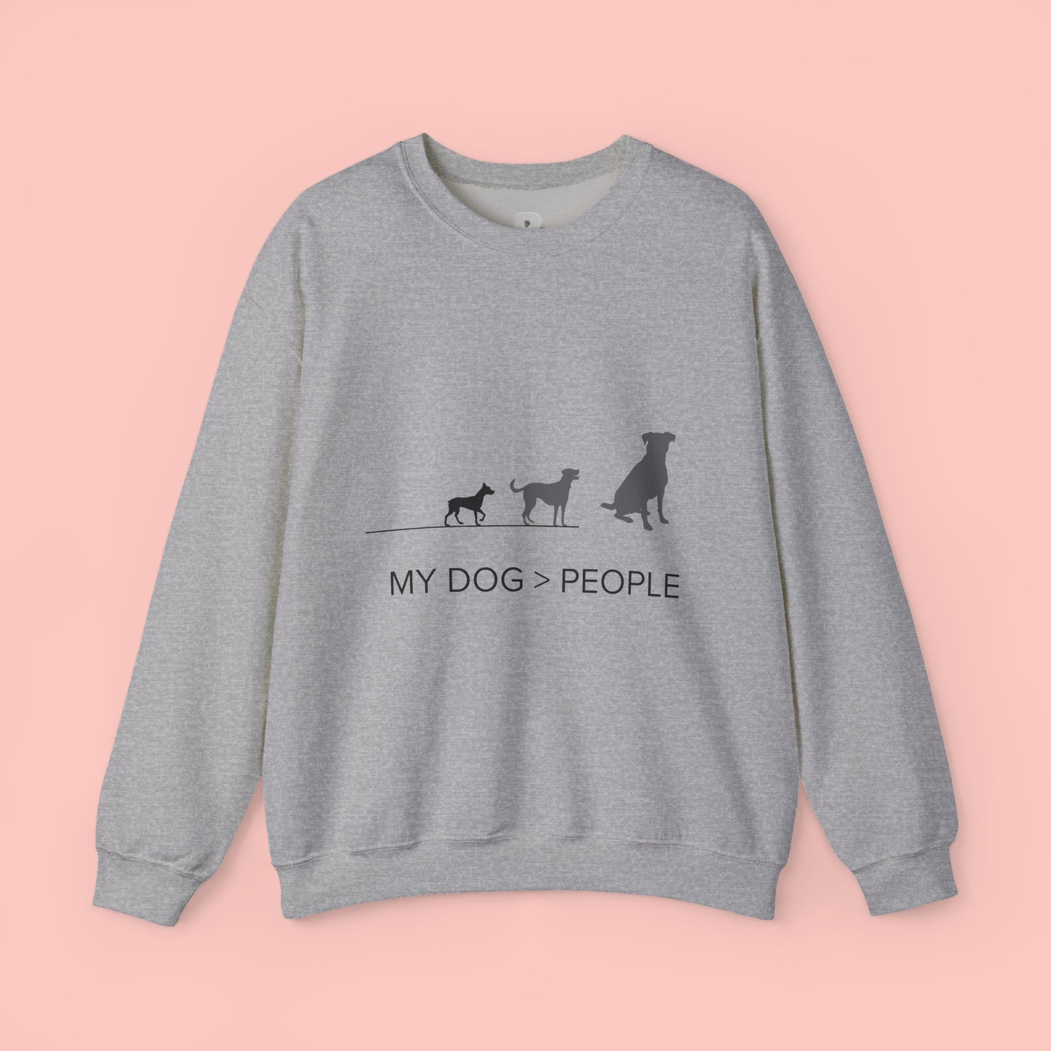 My Dog > People Sweatshirt - Cute Dog Silhouette Crewneck for Dog Lovers